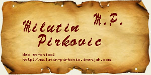 Milutin Pirković vizit kartica